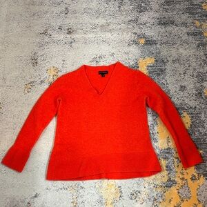 Banana Republic V-Neck Sweater in Vibrant Orange-Red